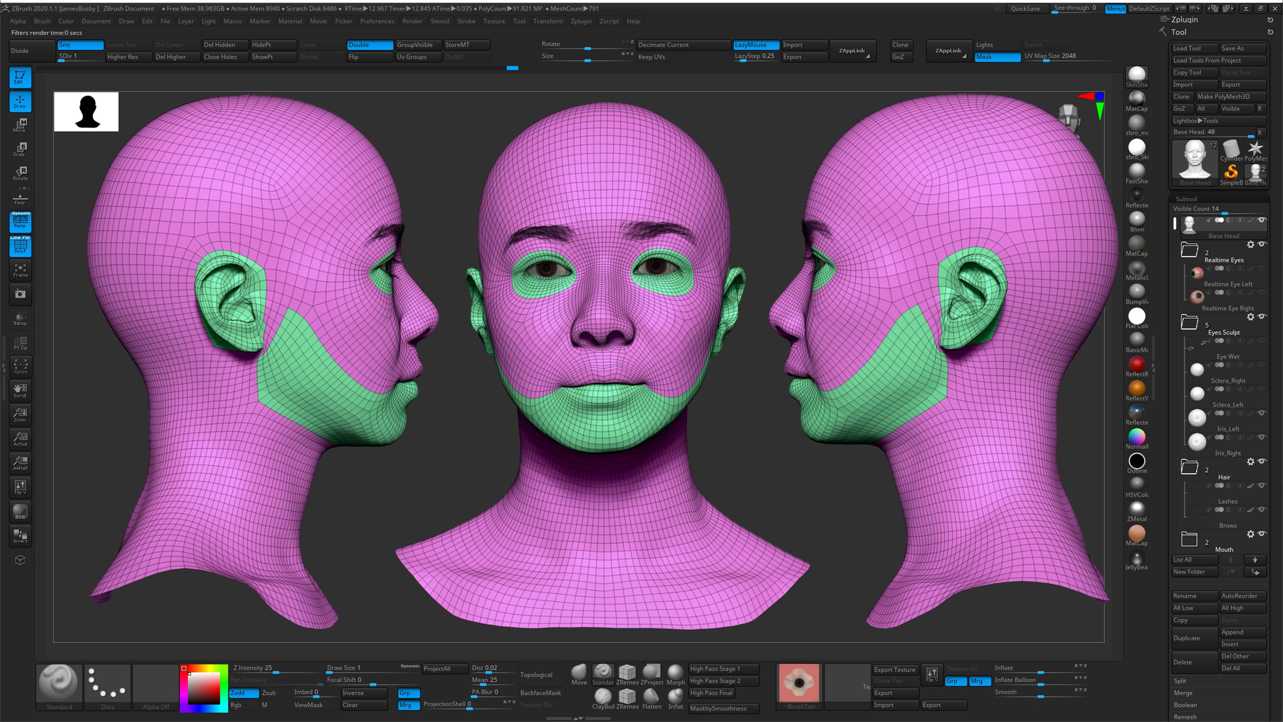3D Head topology download